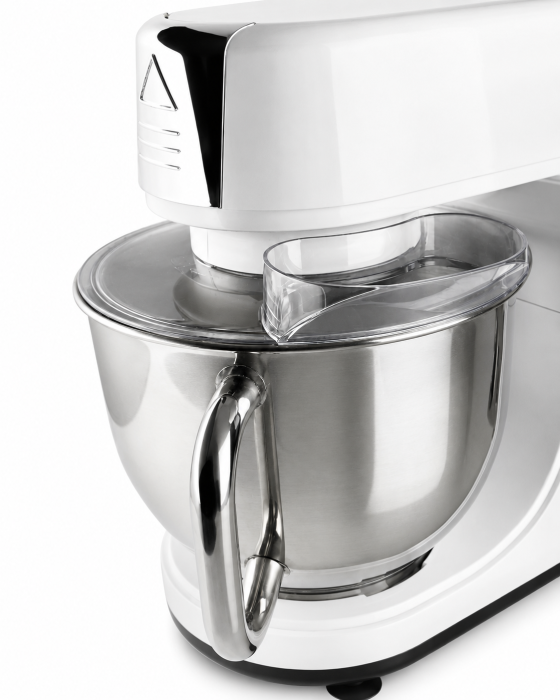 Mixer cu bol din inox HAEGER CAKE BOSS, Bol 6L, 1500W, Miscare planetara pentru amestecare uniforma, 6 viteze si functie Impuls, Alb [4]