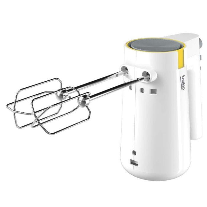 Mixer de mana Beko HMM62404W, 425 W, 5 viteze, functie Turbo, accesorii inox pentru mixat si framantat, alb [5]