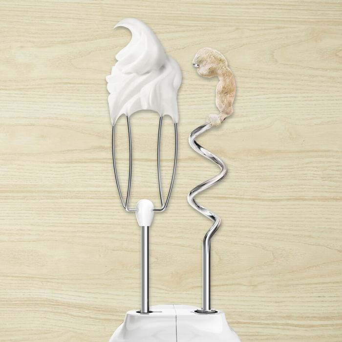 Mixer de mana Prep'Mix HT462138, 500 W, 5 trepte de viteza, functie Turbo, 2 teluri, 2 carlige, picior pasator, pahar gradat, alb [8]