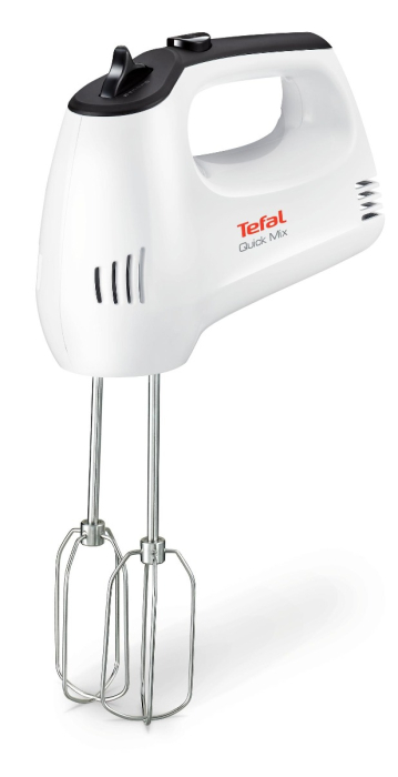 Mixer Quick Mix HT310138, 300 W, 5 trepte de viteza, functie Turbo, 2 teluri, 2 carlige, alb [2]