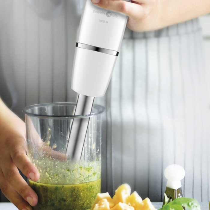 Mixer vertical Tefal InfinyForce HB944138, 1000W, recipient 800 ml, lame Powelix, accesoriu zdrobire gheata, tocator, tel, alb [7]