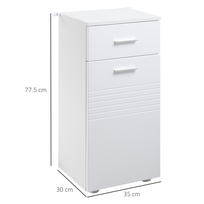  Mobilier Baie din Lemn cu Sertar si Dulapior 1 Usa cu Polite, 35x30x77,5 cm [3]