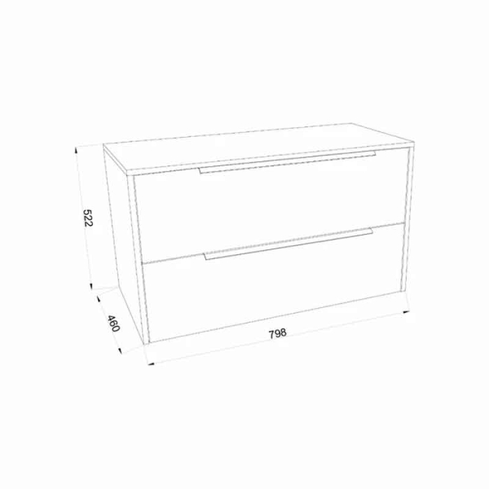 Mobilier lavoar Fluminia Istria 80, front riflat, lavoar incastrat, 2 sertare soft close, alb mat [4]