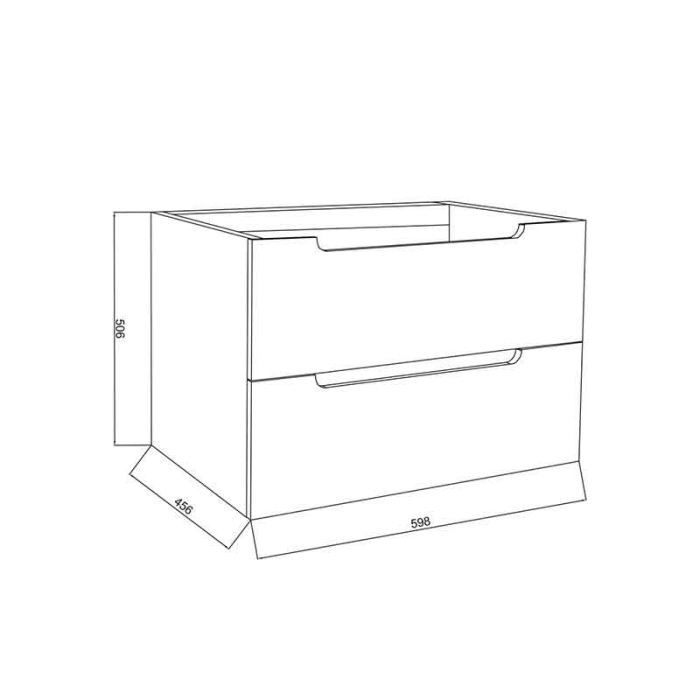 Mobilier lavoar pe blat Fluminia Malta, finisaj neted, 60cm, 2 sertare soft close, Rovere Oro [3]