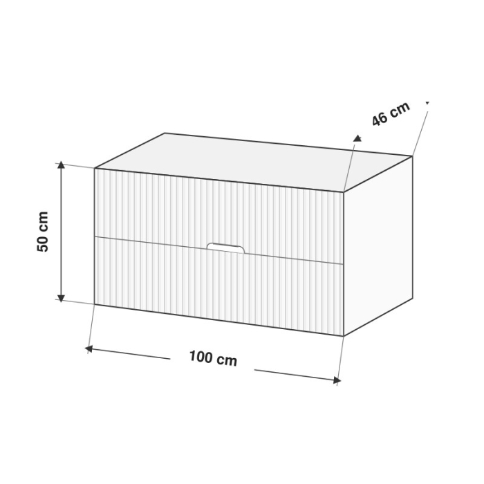 Mobilier lavoar pe blat Fluminia Malta, finisaj riflat, 100cm, 2 sertare soft close, salvia [3]