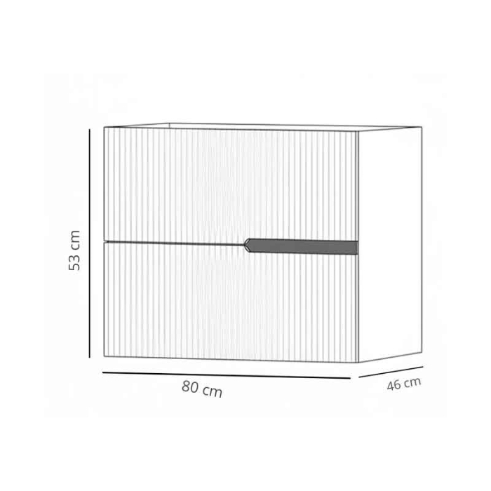 Mobilier lavoar pe blat Fluminia Malta, finisaj riflat, 80cm, 2 sertare soft close, salvia [3]