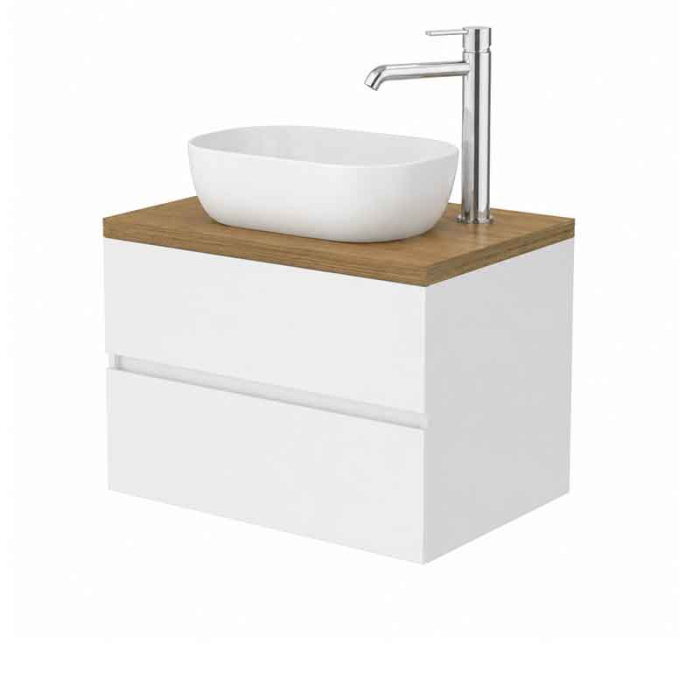 Mobilier lavoar suspendat Fluminia Genova 80, modular, 2 sertare soft close, alb lucios [3]