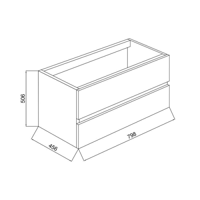 Mobilier lavoar suspendat Fluminia Genova 80, modular, nero mat, laterale rovere moka [4]