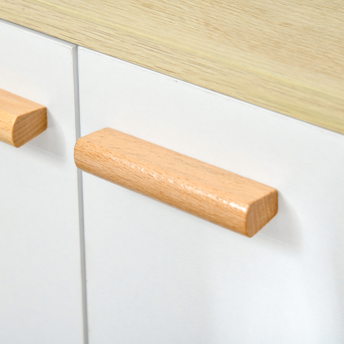  Mobilier multifunctional cu dulap cu 2 usi si compartimente deschise, din lemn, alb [8]
