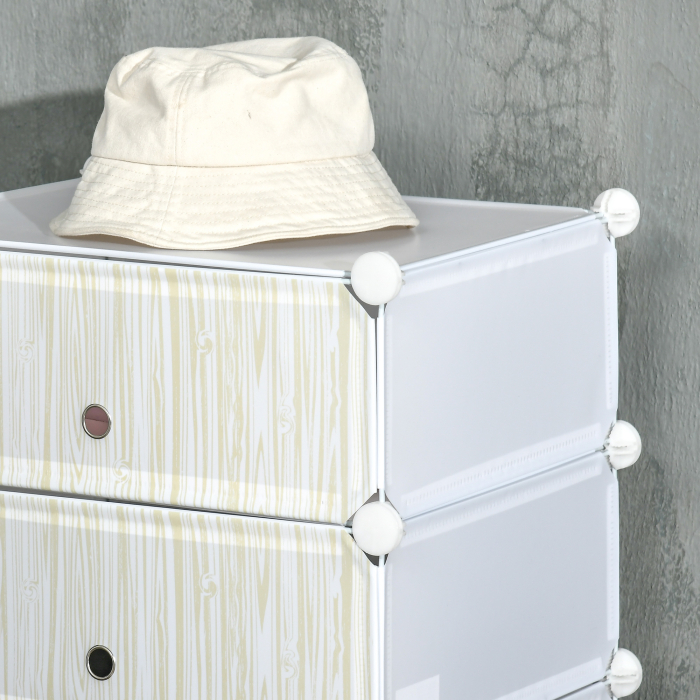  Mobilier pentru incaltaminte modular, 6 cuburi 45x35x17cm din plastic PP si otel, alb [9]