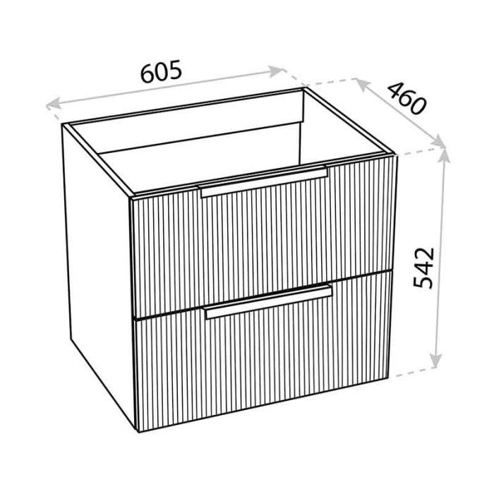Mobilier pentru lavoar pe blat Spectrum, Omaha, finisaj riflat, 60 cm, alb [3]
