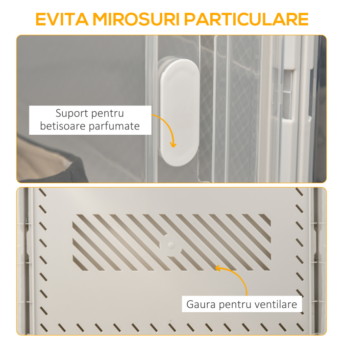  Mobilier pentru organizarea incaltamintei cu gauri de ventilare, 8 cuburi, 28x36x21cm din Plastic PP, Alb si transparent [5]