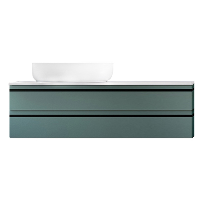 Mobilier suspendat Kolpasan Alexis, 120 cm, 2 sertare Soft Close, blat Kerrock, Green [2]
