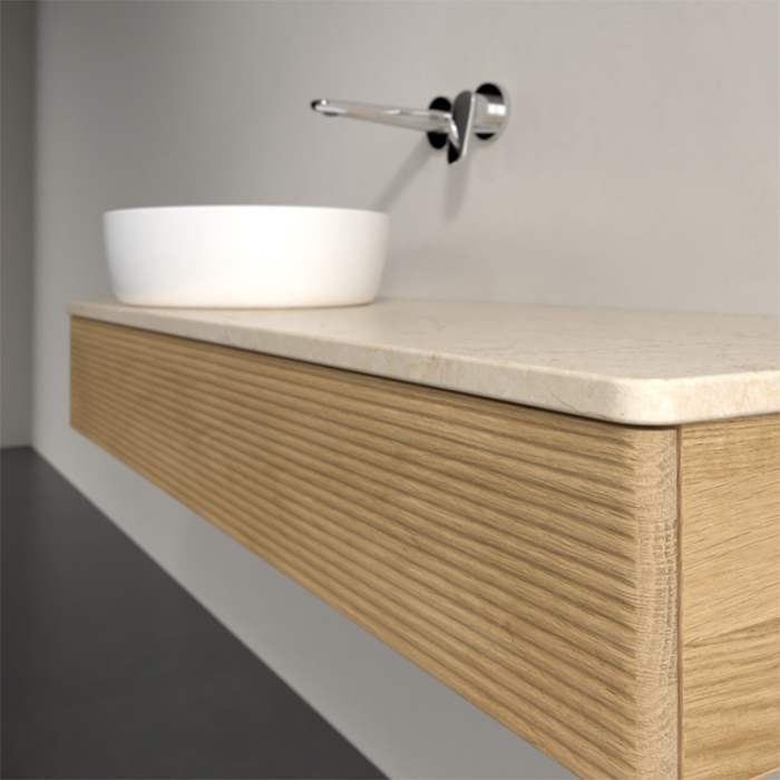 Mobilier suspendat pentru lavoar, Villeroy & Boch, Antao, 120 cm, cu un sertar, crem/stejar [4]