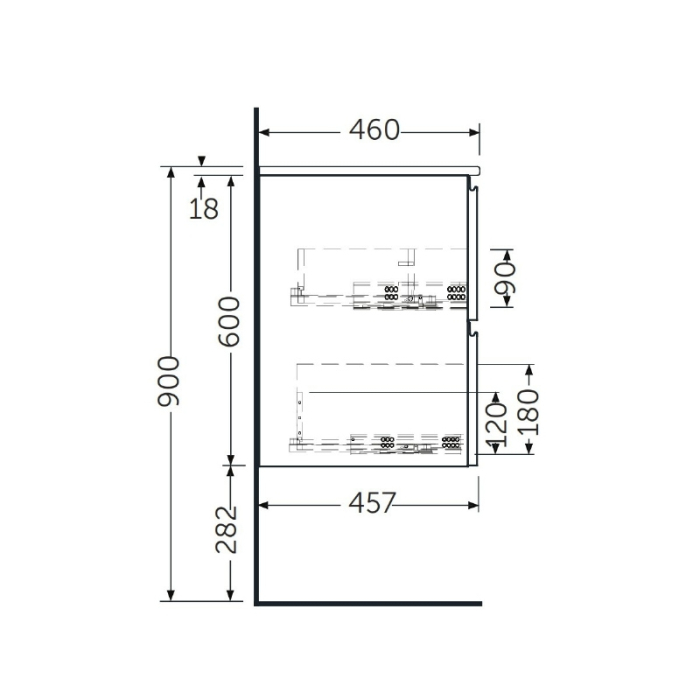 Mobilier suspendat, Rak, Joy, pentru lavoar incastrabil, 60 cm, stejar [3]