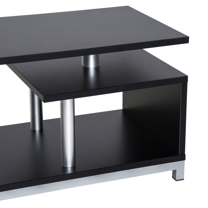  Mobilier TV din Lemn, Negru, 114x40x40.5cm [6]