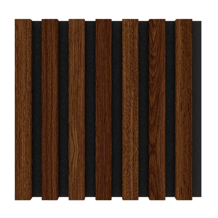 Modul riflaj MDF decorativ LDA PREMIUM de tip panou acustic, Stejar Maro, 30x30 cm [3]