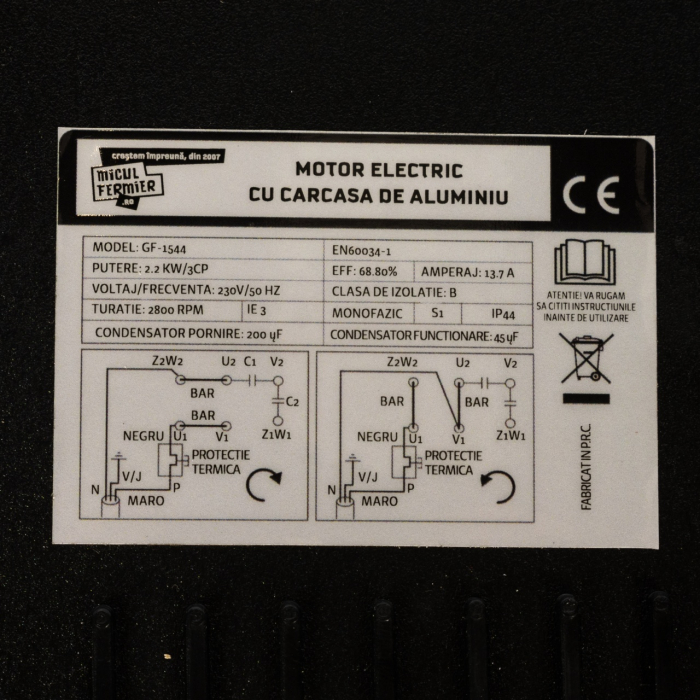 Motor electric Micul Fermier 2.2KW, 2800 rpm, carcasa aluminiu [3]