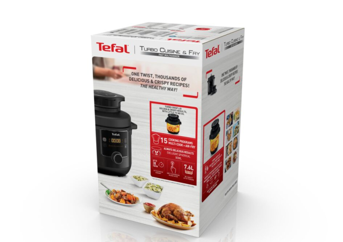 Multicooker cu gatire sub presiune Tefal Turbo Cuisine & Fry CY778830, accesoriu pentru prajit inclus,  aplicatie dedicata , 1200W, 7.6L, 15 program [7]