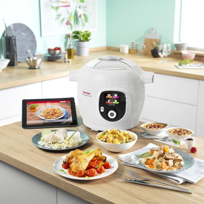 Multicooker inteligent cu gatire sub presiune Tefal Cook4Me+ CY851130, vas cu invelis ceramic antiaderent 6L, aparat de gatit sub presiune, aplicati [5]