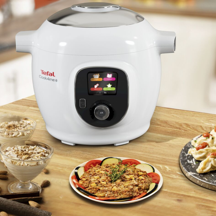 Multicooker inteligent cu gatire sub presiune Tefal Cook4Me+ CY851130, vas cu invelis ceramic antiaderent 6L, aparat de gatit sub presiune, aplicati [7]