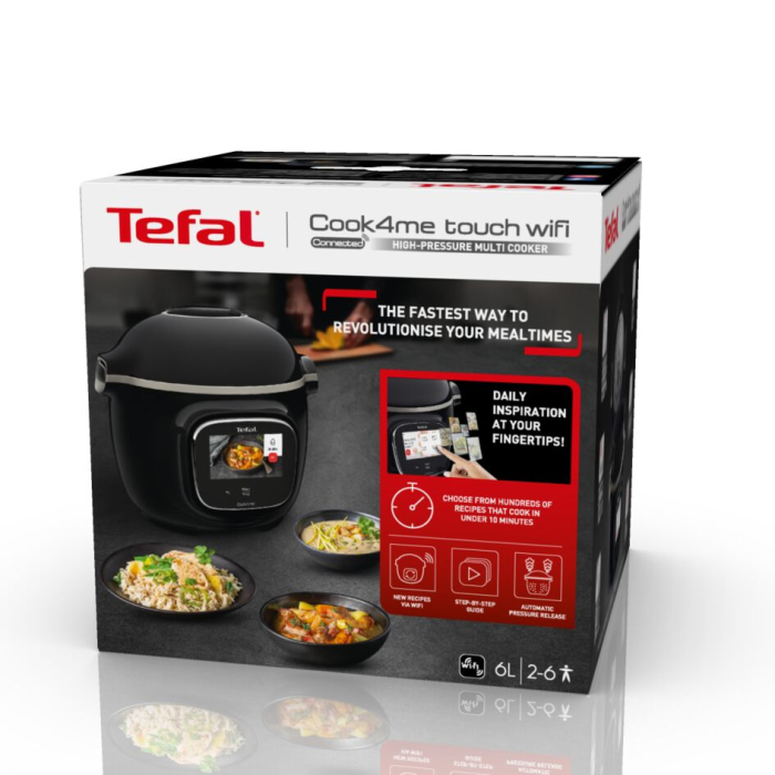 Multicooker inteligent cu gatire sub presiune Tefal Cook4me Touch CY912831 cu conexiune WiFi, aplicatie dedicata, 13 programe de gatire, ecran tac [19]