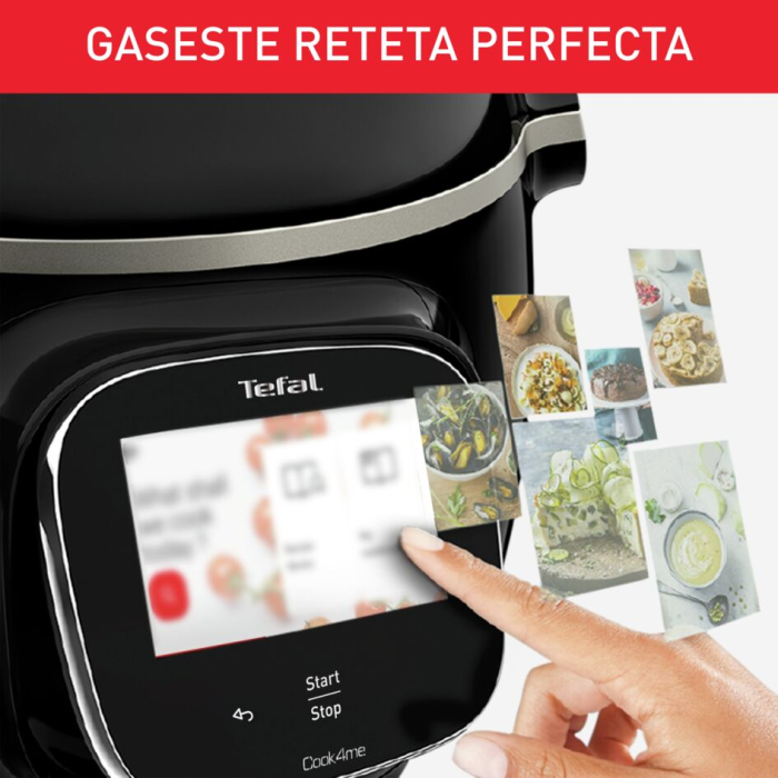 Multicooker inteligent cu gatire sub presiune Tefal Cook4me Touch CY912831 cu conexiune WiFi, aplicatie dedicata, 13 programe de gatire, ecran tac [7]
