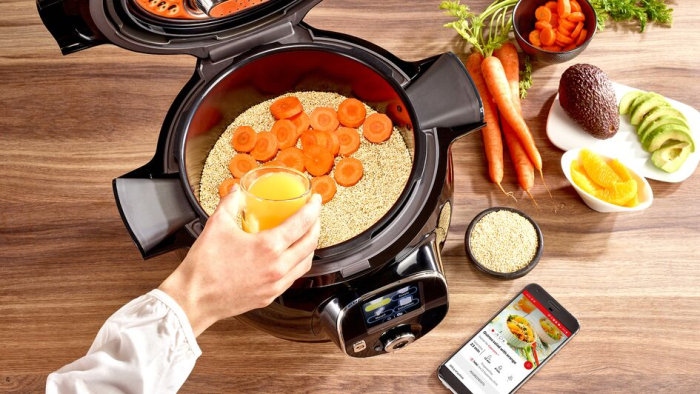 Multicooker inteligent Tefal Cook4Me+ Connect CY855830, aparat de gatit sub presiune cu conexiune bluethooth, vas cu invelis ceramic antiaderent 6L, [6]