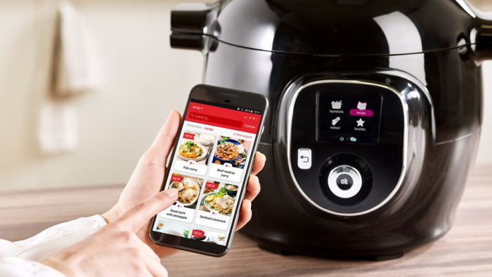 Multicooker inteligent Tefal Cook4Me+ Connect CY855830, aparat de gatit sub presiune cu conexiune bluethooth, vas cu invelis ceramic antiaderent 6L, [10]