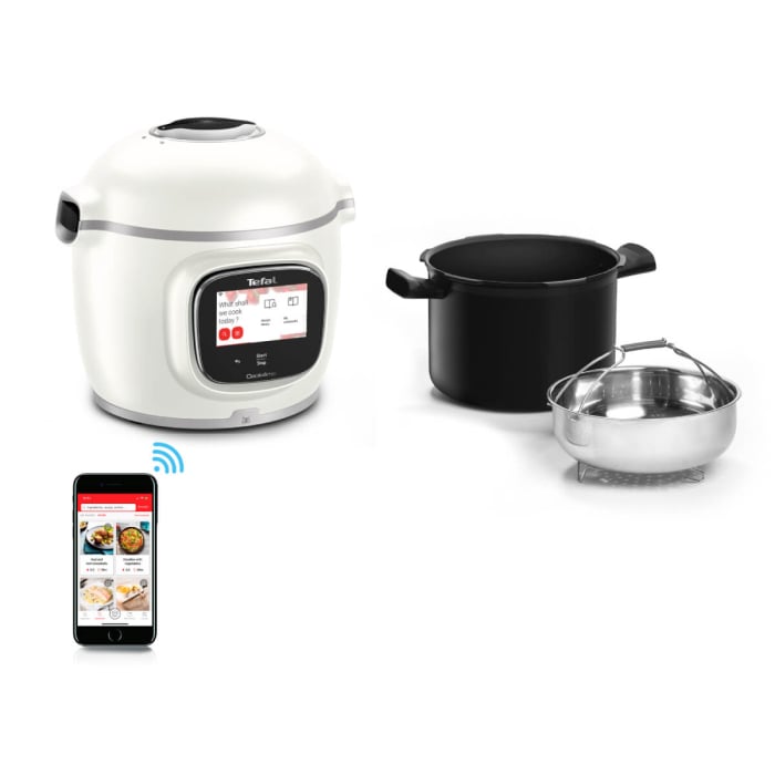 Multicooker inteligent Tefal Cook4me Touch Pro CY9441F2, 1600W, vas cu invelis ceramic antiaderent 6L, 13 programe de gatire, cantar integrat, 250 [15]