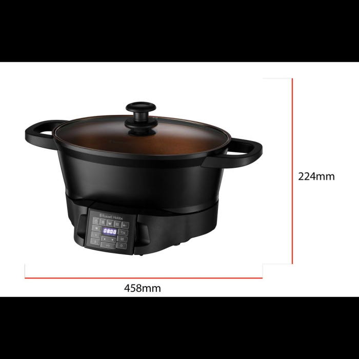 Multicooker Russell Hobbs Good to Go, multiple functii gatit, vas antiaderent, afisaj digital, timer programabil, negru [3]