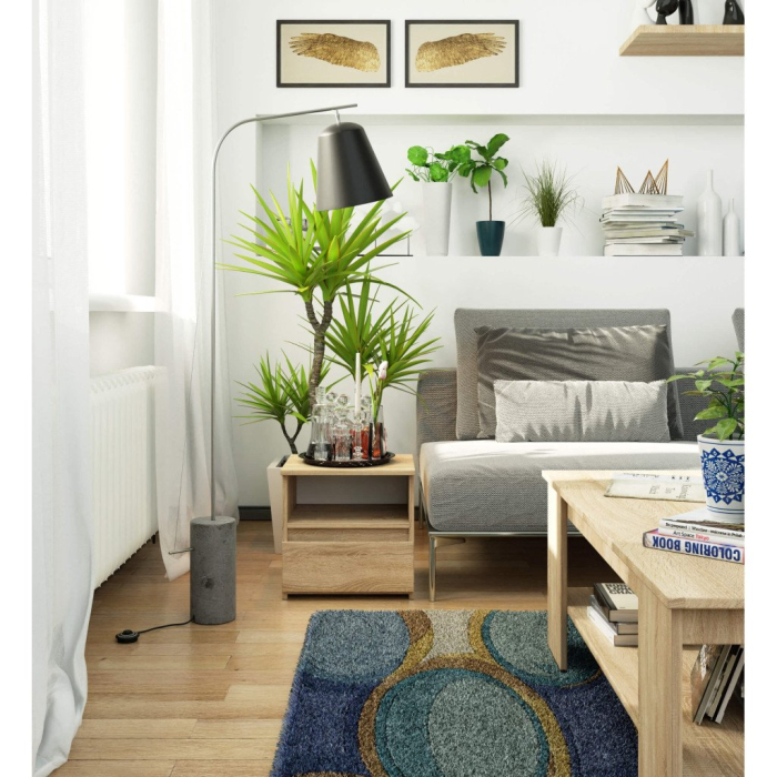 Noptiera cu 1 sertar, PAL laminat 16mm, 40x35x40 cm, stejar sonoma [4]