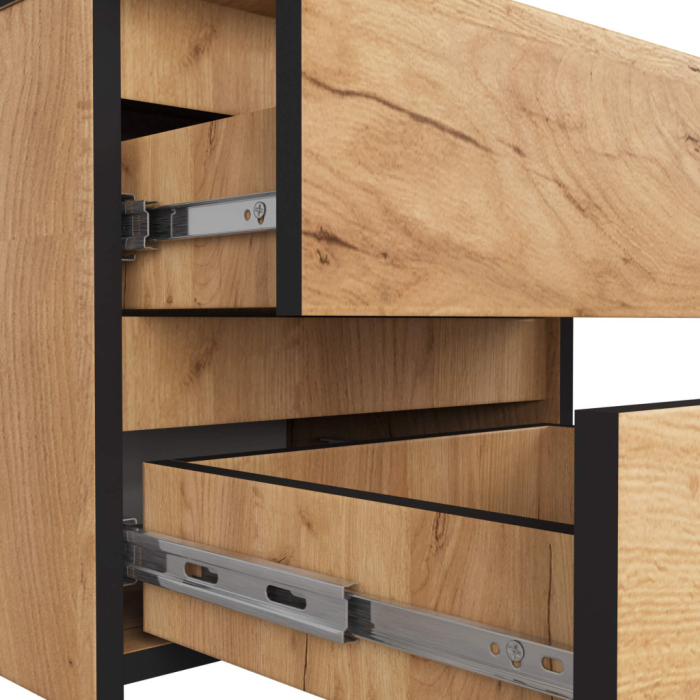 Noptiera cu 2 sertare, din PAL laminat, 40x35x40 cm, stejar craft [3]