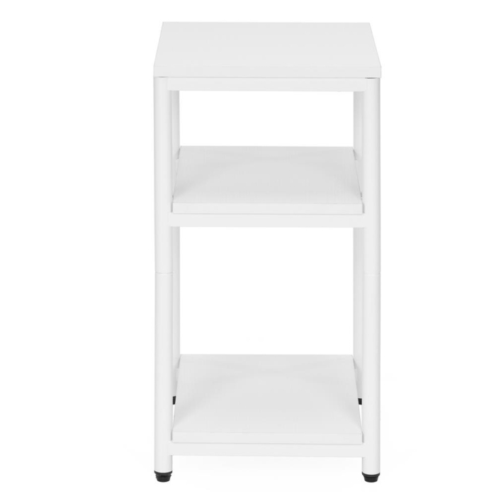 Noptiera cu 3 rafturi din PAL si cadru metalic, 35x31x59 cm, alb [11]