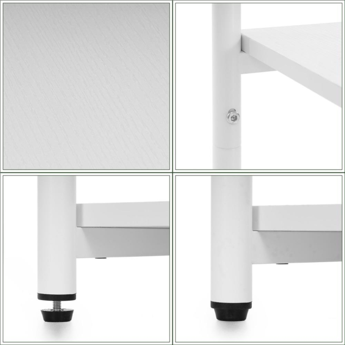 Noptiera cu 3 rafturi din PAL si cadru metalic, 35x31x59 cm, alb [14]