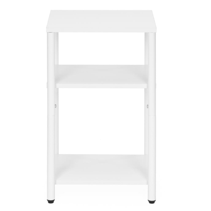 Noptiera cu 3 rafturi din PAL si cadru metalic, 35x31x59 cm, alb [4]