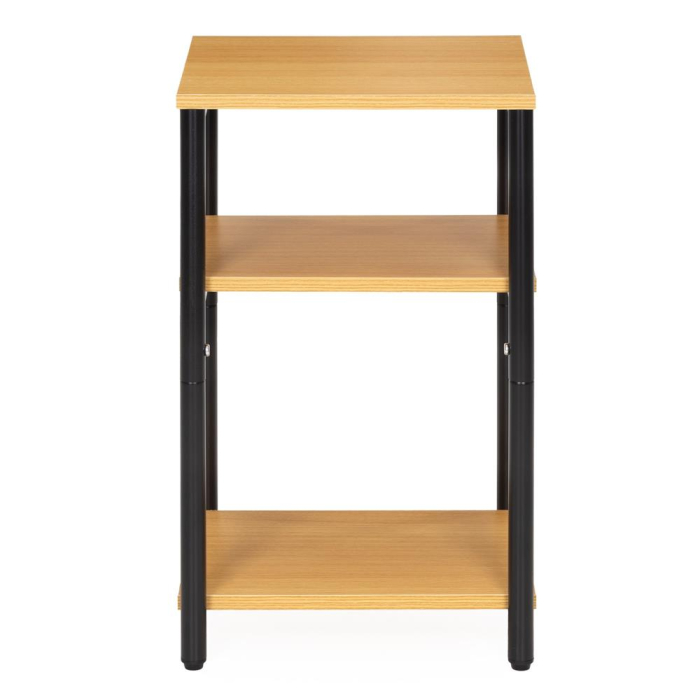 Noptiera cu 3 rafturi din PAL si cadru metalic, 35x31x59 cm, maro natur [8]