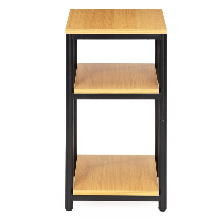 Noptiera cu 3 rafturi din PAL si cadru metalic, 35x31x59 cm, maro natur [12]