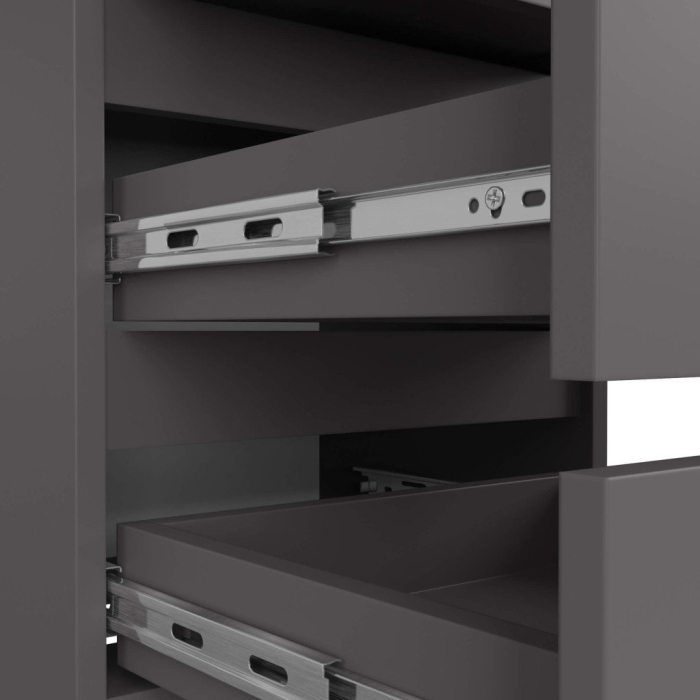 Noptiera cu 3 sertare, PAL laminat 16 mm, 40x35x57 cm, gri [3]