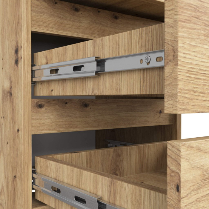 Noptiera cu 3 sertare, PAL laminat 16 mm, 40x35x57 cm, stejar artisan [6]