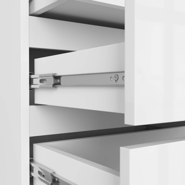 Noptiera cu 3 sertare, PAL laminat, 60x35x57 cm, alb mat [6]