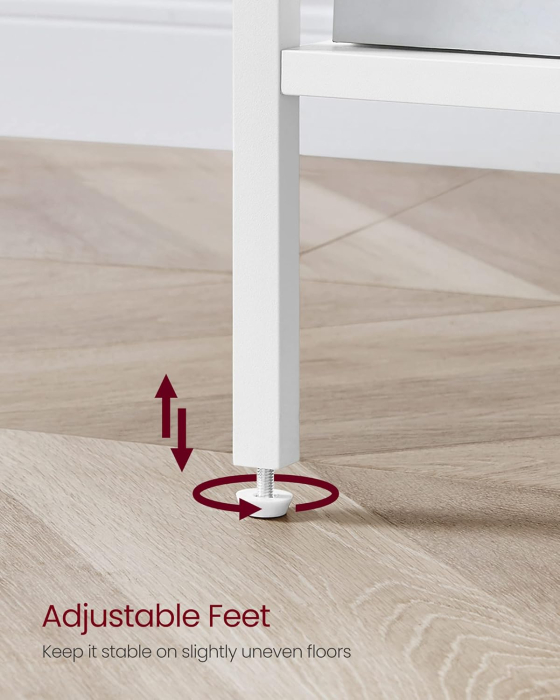 Noptiera cu sertar pentru dormitor, design scandinav, 35x35x70cm, alb [8]