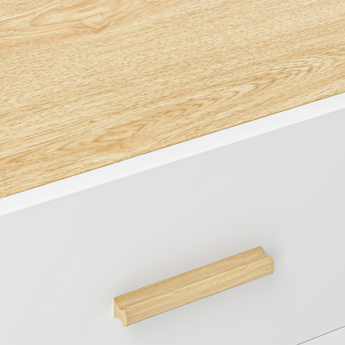  Noptiera Moderna din Lemn cu 2 Sertare 40x40x50 cm Stejar [9]