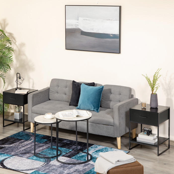  Noptiere Moderne (set 2 buc) cu sertar si raft [2]