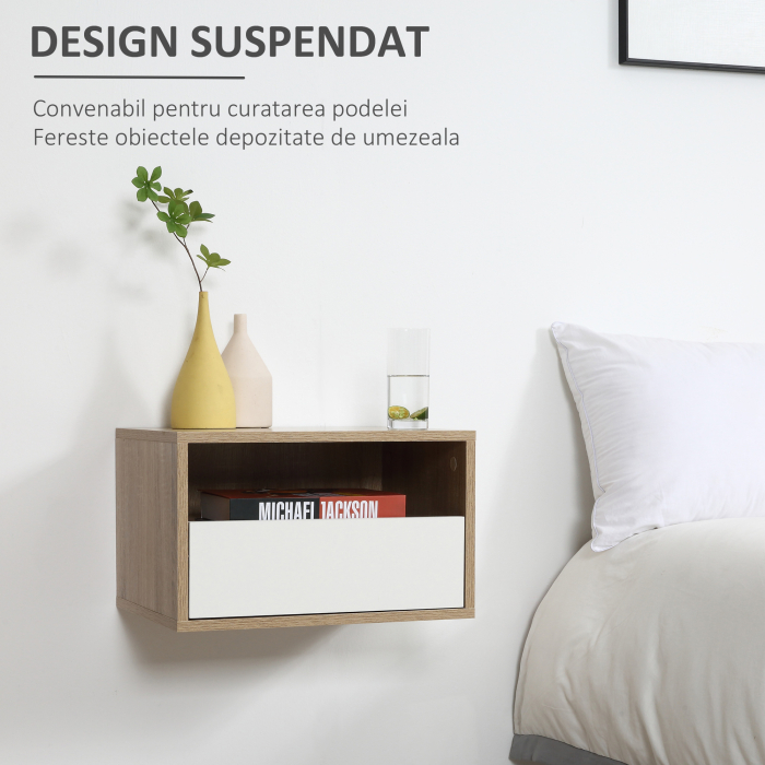  Noptiere Suspendate - Set 2 cu Sertar si Raft [4]