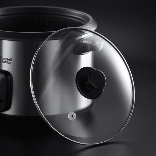 Oala de gatit orez Russell Hobbs 19750-56 Cook@Home, 1.8L (10 portii), functie mentinere cald, vas non-adeziv, Inox/Negru [3]