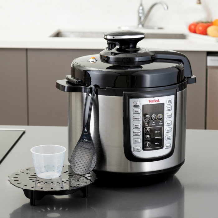 Oala sub presiune electrica Tefal One Pot CY505EE0, 1200W, 5.8L, 25 de programe, functie pastrare la cald, temperatura - timp ajustabile, negru & [10]