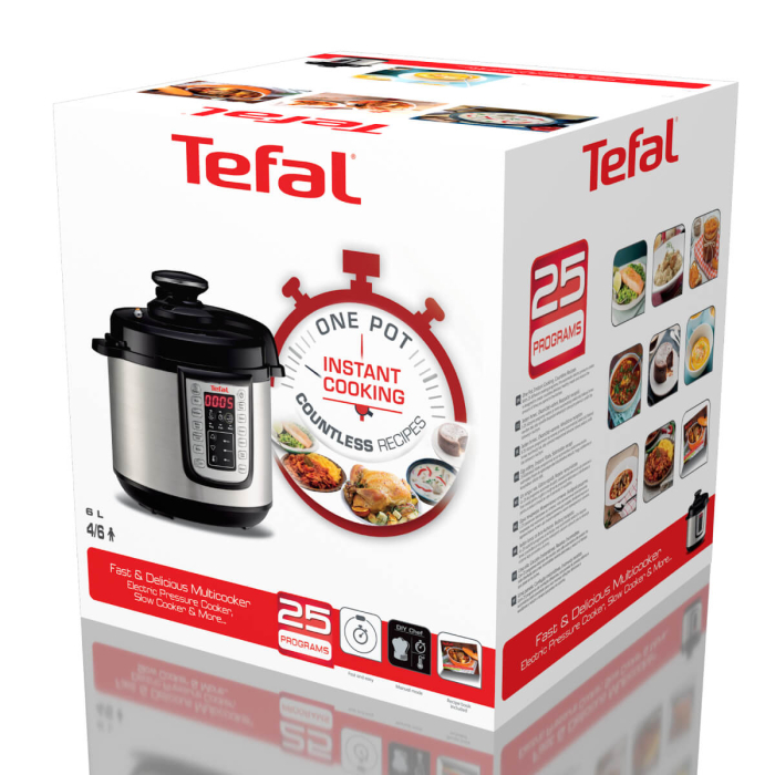 Oala sub presiune electrica Tefal One Pot CY505EE0, 1200W, 5.8L, 25 de programe, functie pastrare la cald, temperatura - timp ajustabile, negru & [12]