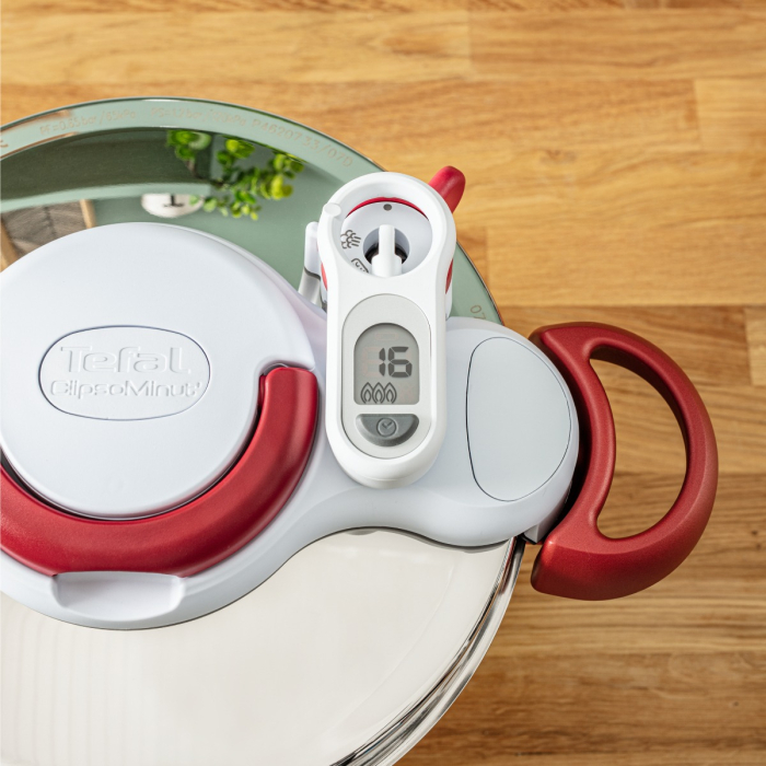 Oala sub presiune Tefal ClipsoMinut Perfect P4620733, 6 L, compatibil cu inductia, inox, indicator de presiune, 5 puncte de securitate, argintiu [7]