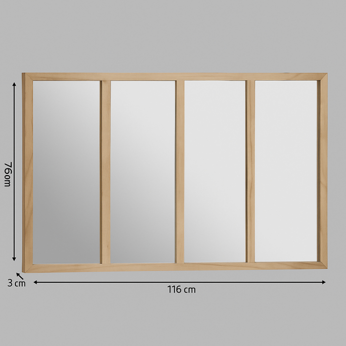 Oglinda Atmosphera Nae cu rama din lemn paulownia, 116x76 cm, montaj vertical/orizontal, natur [4]